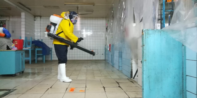 Fumigación en mercados de La Paz