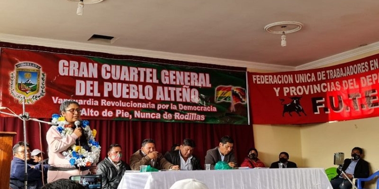 El "Gran Cuartel General de Organizaciones Sociales de El Alto" | Foto RRSS