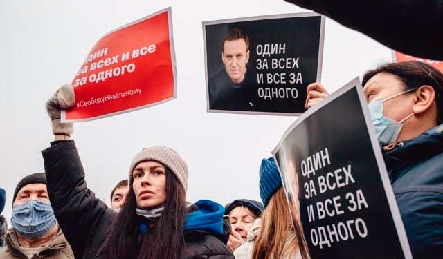 Protesta en Moscú para exigir la liberación de Navalni - GETTY