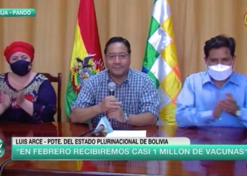 Captura de pantalla de las declaraciones del presidente Arce en BTV