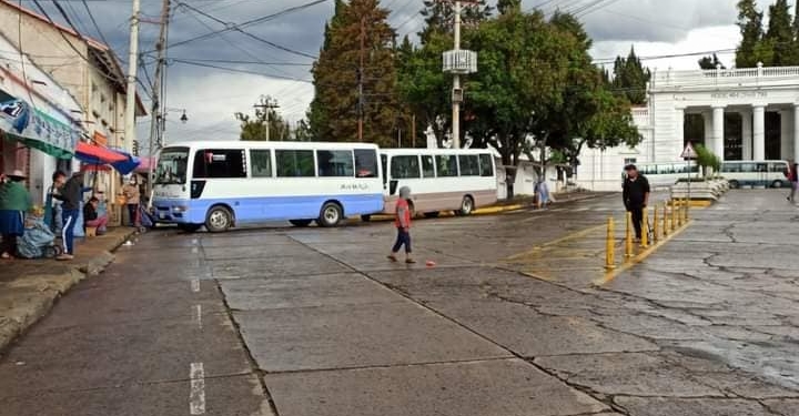 Un punto de bloqueo en la ciudad de Sucre
