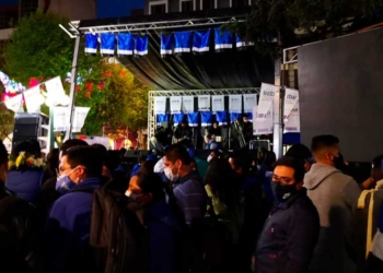 La Alcaldía intervino un acto proselitista no autorizado del MAS en el Centro | Foto: AMN