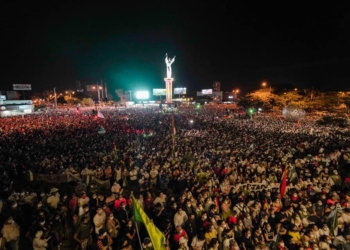La concentración de la noche de este lunes en Santa Cruz | Foto: RRSS