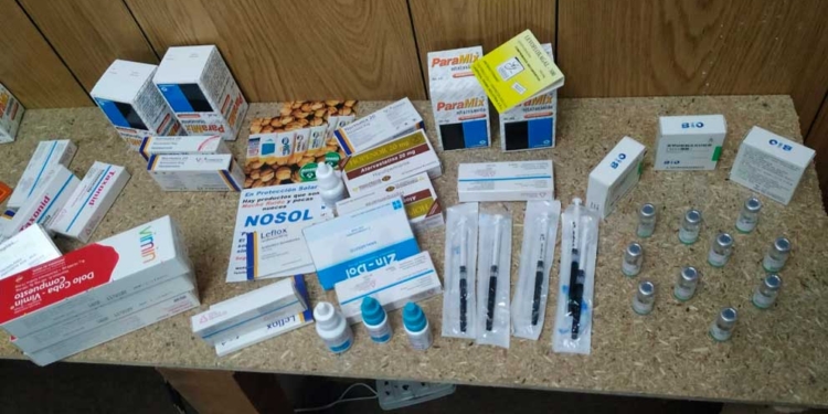 Medicamentos encontrados por la Policía en la clínica. Foto: cortesía