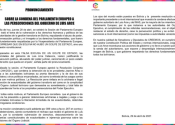 Pronunciamiento de Creemos