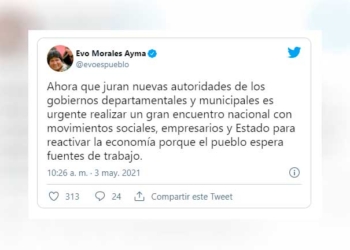Tweet de Evo Morales