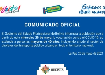Ministerio de Salud comunica que a partir de hoy se vacunará a personas mayores de 40 años