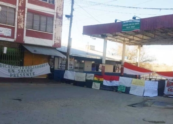 Bloqueo del paso fronterizo con Argentina, en Villazón. Foto: RRSS