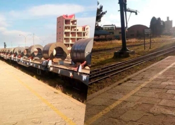 Tren de carga binacional arriba a Viacha desde Arica Chile