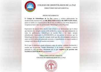Odontólogos se sienten indignados y califican de "ignorante" al diputado del MAS Rolando Cuellar