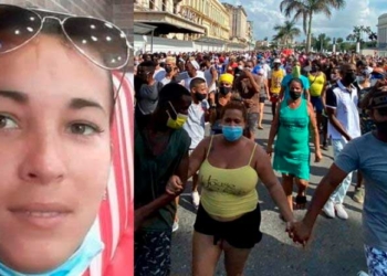 Manifestantes del 11 de julio