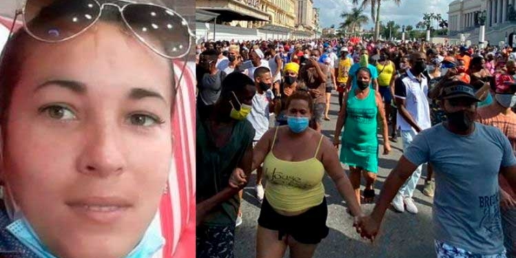 Manifestantes del 11 de julio