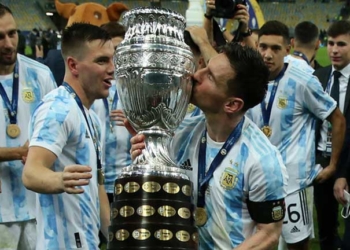 Lionel Messi al fin se corona con la selección de Argentina en la Copa América 2021. Getty Images