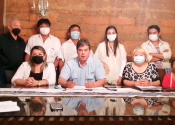 Autoridades de San Ignacio de Velasco en conferencia de prensa