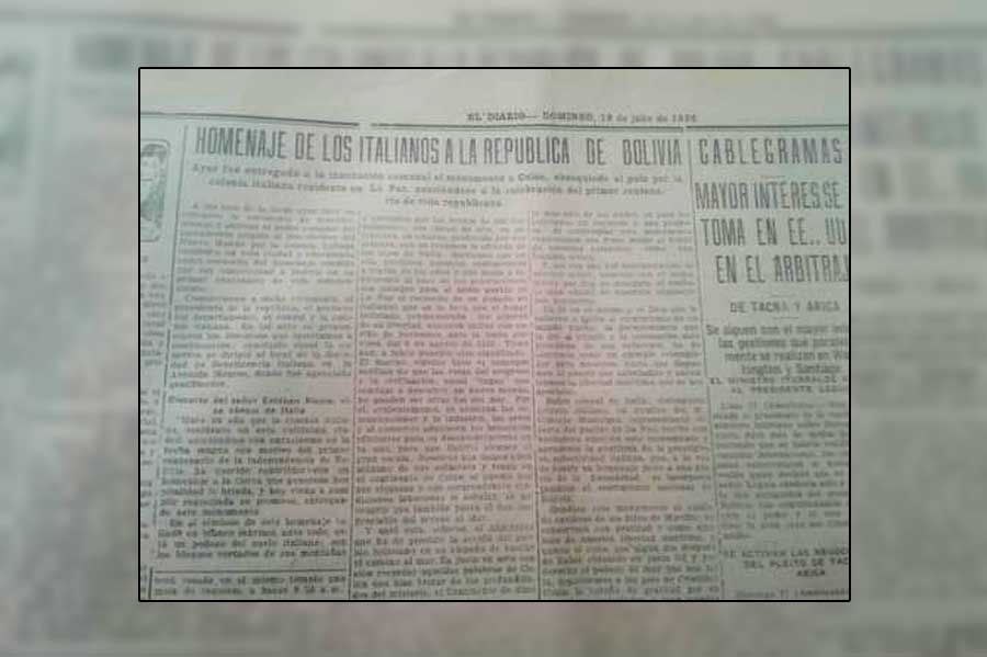 Monumento a Colón llegó a La Paz como respaldo a la demanda marítima boliviana