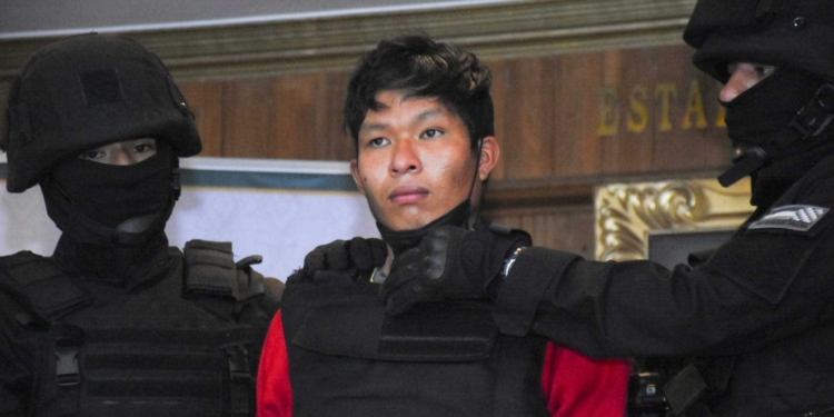 Matusalén Mancilla, el asesino confeso de Mayerli Sandy, presentado este miércoles por la Policía. / Foto: APG