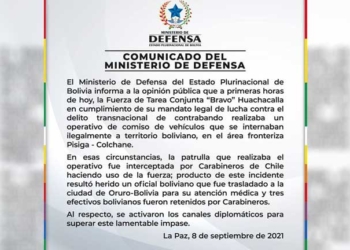 Comunicado del Min. de Defensa de Bolivia