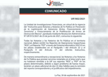 Comunicado obtenido del sitio institucional