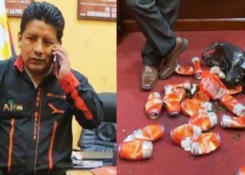 Hallan más de 72 latas de cerveza tras realizar el desprecinto de la oficina del Gobernador Quispe