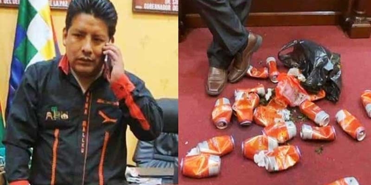 Hallan más de 72 latas de cerveza tras realizar el desprecinto de la oficina del Gobernador Quispe