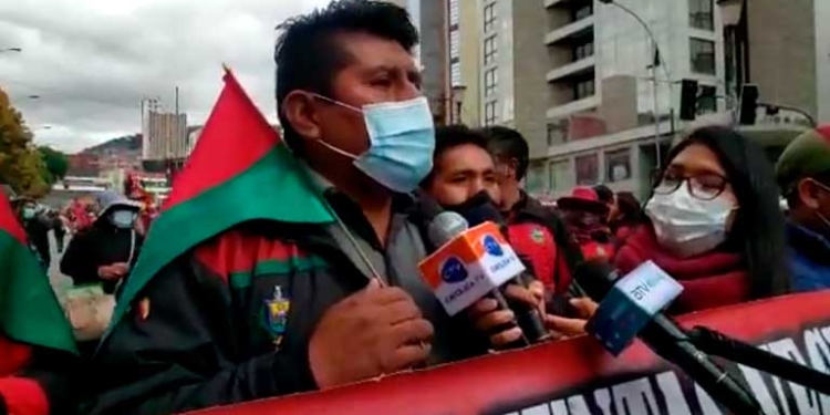 El dirigente de FEJUVE La Paz, Justino Apaza