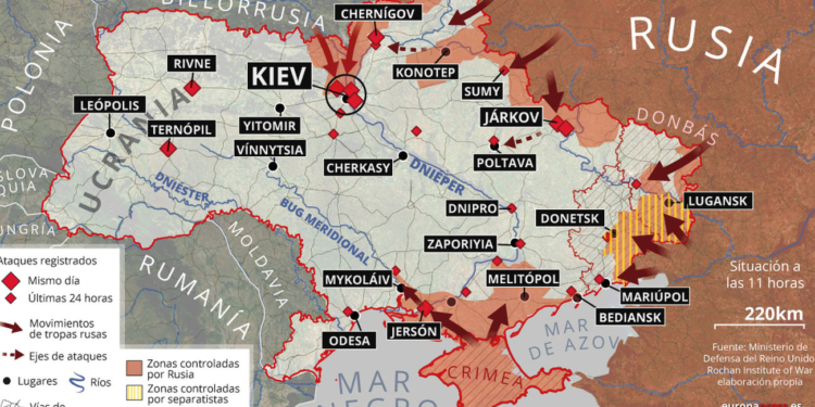 Guerra entre Rusia y Ucrania en mapas