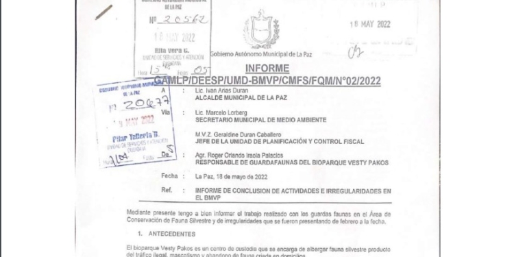 Informe de actividades e irregularidades