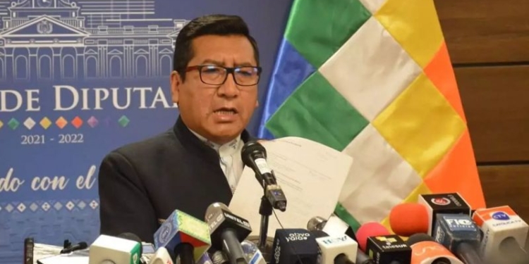 El presidente de la Cámara de Diputados, Freddy Mamani