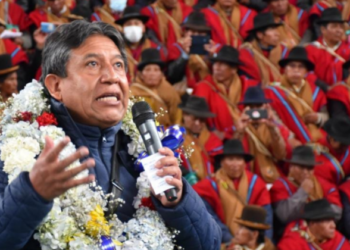 Vicepresidente David Choquehuanca en un anterior discurso a la población aymara.