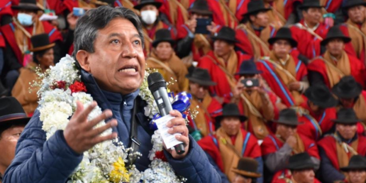 Vicepresidente David Choquehuanca en un anterior discurso a la población aymara.