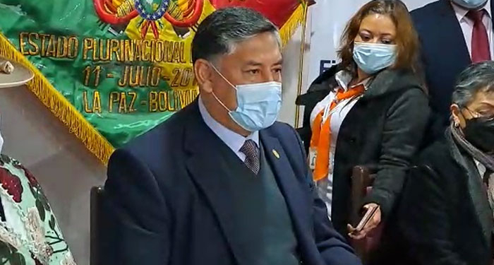 Fiscal Lanchipa este lunes en La Paz. Foto: ERBOL.