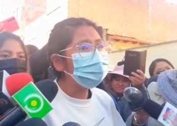 Eva Copa en declaración a los medios de comunicación. Foto: ANF