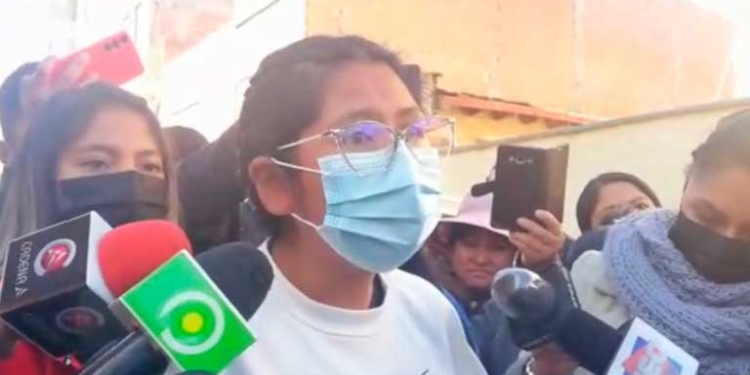 Eva Copa en declaración a los medios de comunicación. Foto: ANF