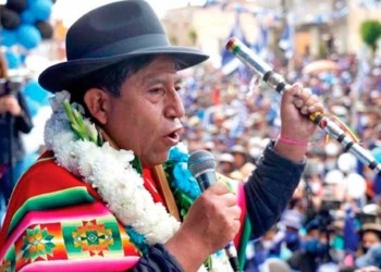 David Choquehuanca, vicepresidente de Bolivia, en campaña