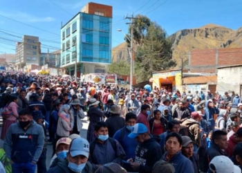 Marcha de cocaleros de Adepcoca en contra del mercado ilegal de Arnold Alanes. Foto: ANF
