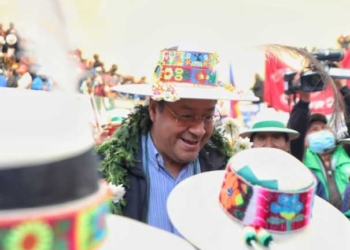 El presidente Luis Arce Catacora en el ampliado de La Federación Sindical Única de Trabajadores Campesinos de Oruro