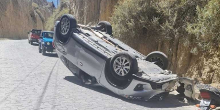 Así quedó su auto del ministro Lima
