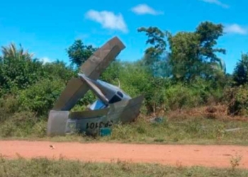 Avioneta siniestrada. Foto: El Deber