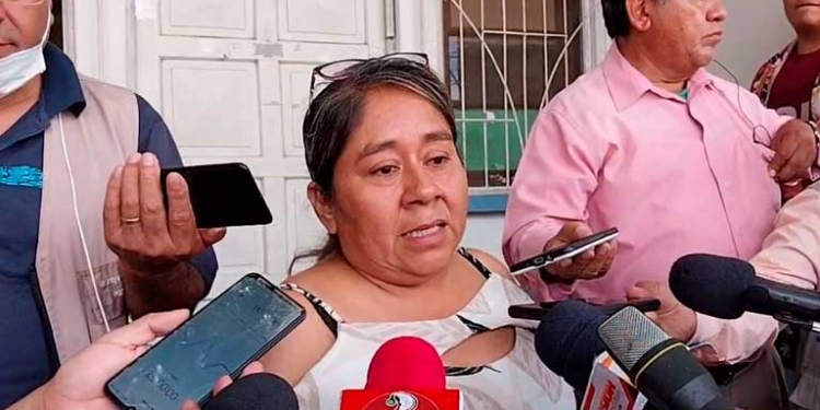 La dirigente de las organizaciones sociales, Reyna Plata