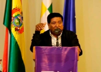 García durante un acto del MAS realizado ayer, martes, en La Paz