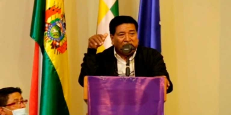 García durante un acto del MAS realizado ayer, martes, en La Paz