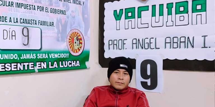 Maestros urbanos de Yacuiba cumplen 10 días de huelga de hambre en La Paz