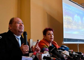 La exministra de Desarrollo Productivo y Economía Plural, Teresa Morales, y el exministro de Gobierno, Carlos Romero