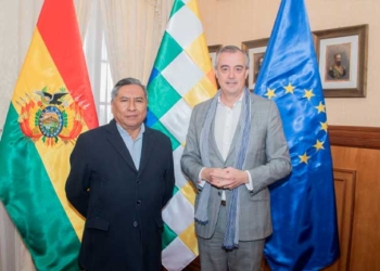 El canciller boliviano, Rogelio Mayta, recibió al director para América Latina y el Caribe de la Comisión Europea, Félix Fernández-Shaw