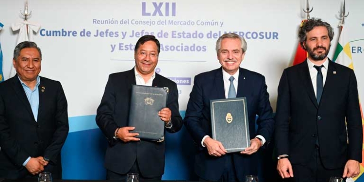 Alberto Fernández y su par del Estado Plurinacional de Bolivia, Luis Arce
