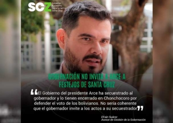 Santa Cruz no invitará a Luis Arce a sus actos por el Día de la Libertad