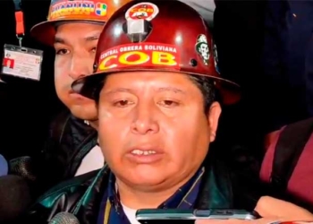 El dirigente de la COB Juan Carlos Huarachi.