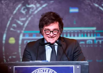 Javier Milei, esta noche, luego de ganar las elecciones (Foto: Reuters)