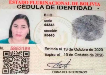La cédula que la narcotraficante presentó en Paraguay. Foto: ABC