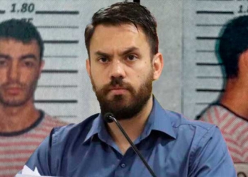 Adelante, el ministro de Gobierno, Eduardo del Castillo. De fondo, el narco urugguayo Sebastián Marset, buscado internacionalmente. Composición OPINIÓN